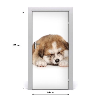 Samolepiace fototapety na dvere šteňa akity