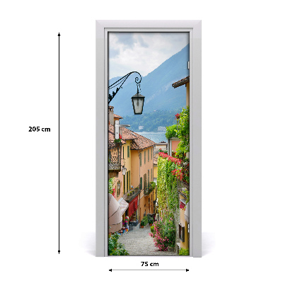 Fototapeta samolepiace na dvere talianskej uličky