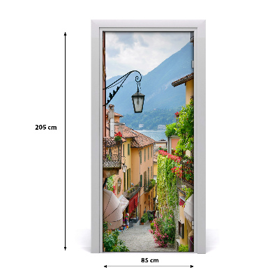 Fototapeta samolepiace na dvere talianskej uličky