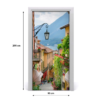 Fototapeta samolepiace na dvere talianskej uličky