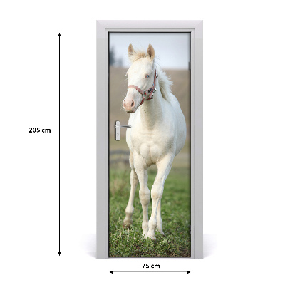 Samolepiace fototapety na dvere biely kôň