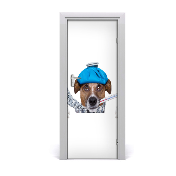 Samolepiace fototapety na dvere chorý pes