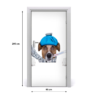 Samolepiace fototapety na dvere chorý pes