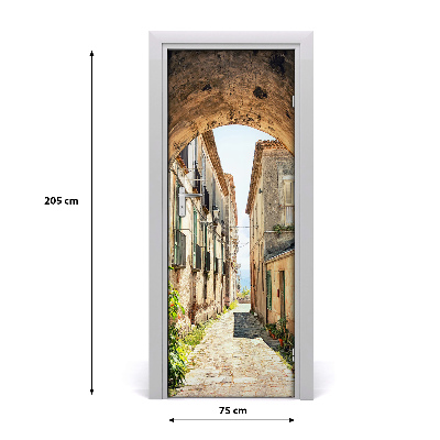 Fototapeta samolepiace na dvere talianskej uličky