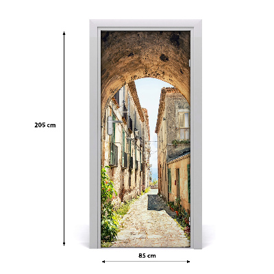 Fototapeta samolepiace na dvere talianskej uličky