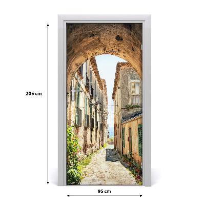 Fototapeta samolepiace na dvere talianskej uličky