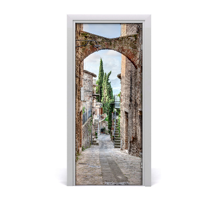 Fototapeta samolepiace na dvere talianskej uličky