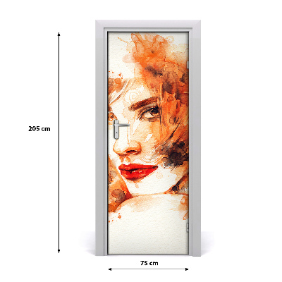 Samolepiace fototapety na dvere abstrakcie žena