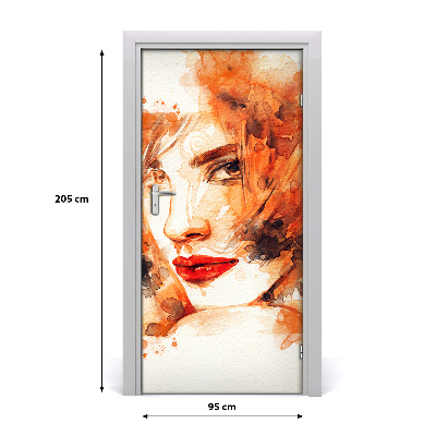 Samolepiace fototapety na dvere abstrakcie žena
