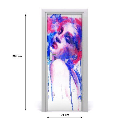 Samolepiace fototapety na dvere abstrakcie žena