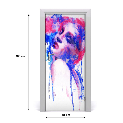 Samolepiace fototapety na dvere abstrakcie žena