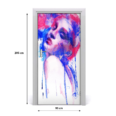 Samolepiace fototapety na dvere abstrakcie žena