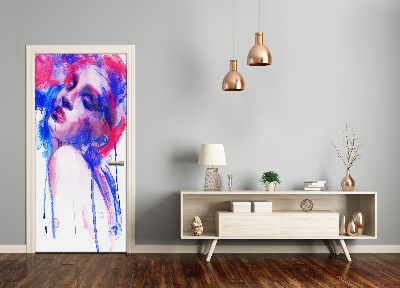 Samolepiace fototapety na dvere abstrakcie žena