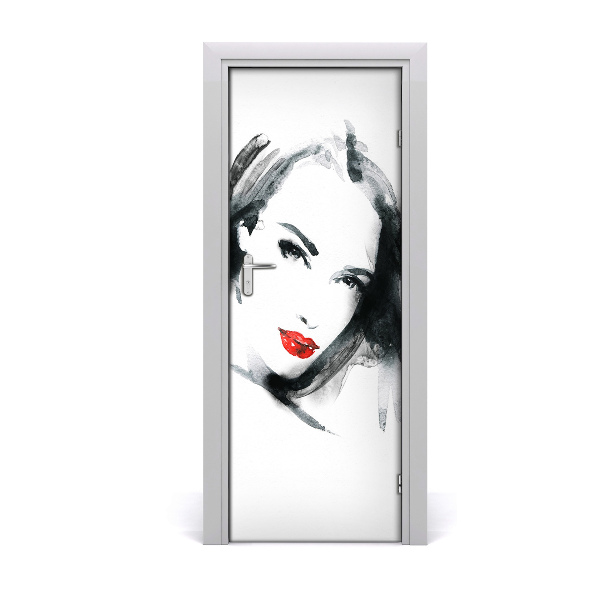 Samolepiace fototapety na dvere žena portrét