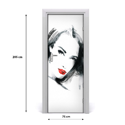 Samolepiace fototapety na dvere žena portrét