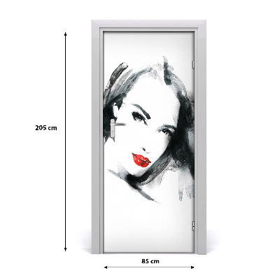 Samolepiace fototapety na dvere žena portrét