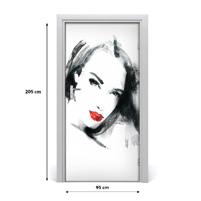 Samolepiace fototapety na dvere žena portrét