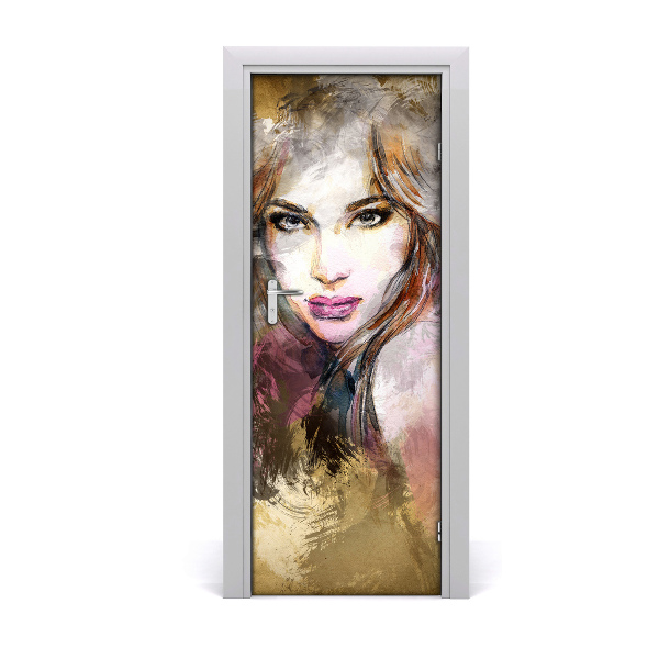 Samolepiace fototapety na dvere abstrakcie žena