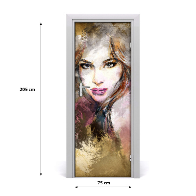 Samolepiace fototapety na dvere abstrakcie žena