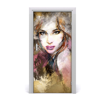 Samolepiace fototapety na dvere abstrakcie žena