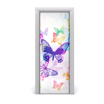 Samolepiace fototapety na dvere farební motýle