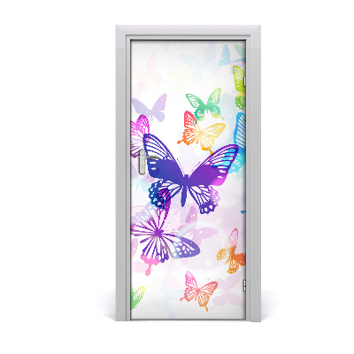 Samolepiace fototapety na dvere farební motýle