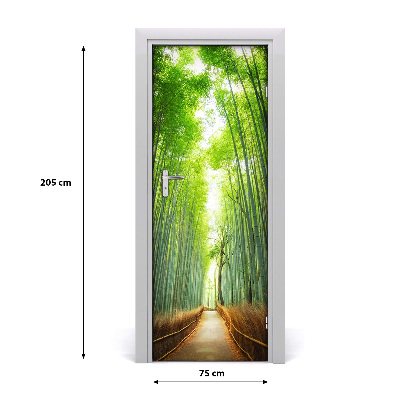Fototapeta samolepiace dvere chodník bambusy