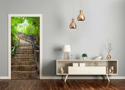 Fototapeta samolepiace na dvere schody v lese