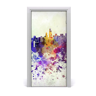 Samolepiace fototapety na dvere farebné Chicago