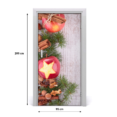 Samolepiace fototapety na dvere sviatočné jablká