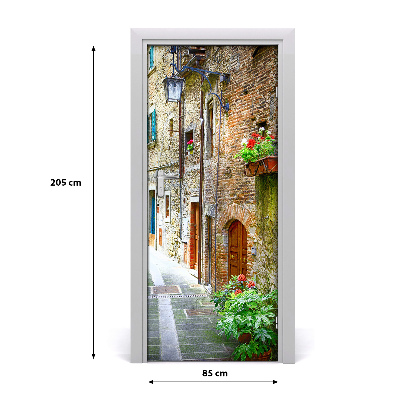 Fototapeta samolepiace na dvere talianskej uličky