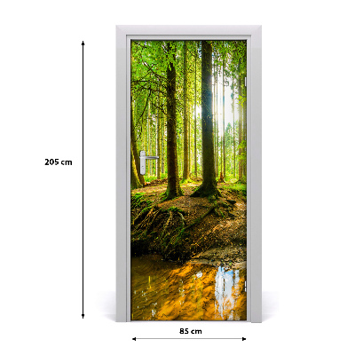 Fototapeta na dvere Strumień w lasi