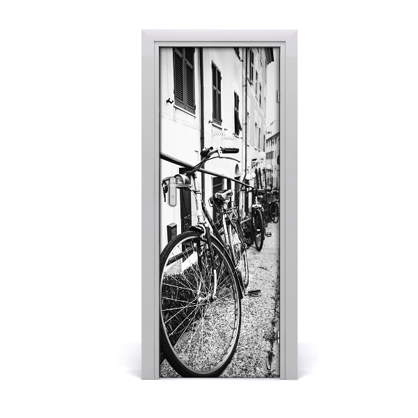 Fototapeta samolepiace na dvere mestské bicykle