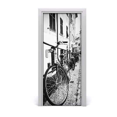 Fototapeta samolepiace na dvere mestské bicykle