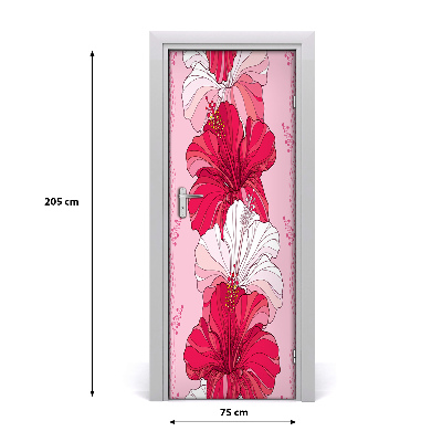 Samolepiace fototapety na dvere hibiskus