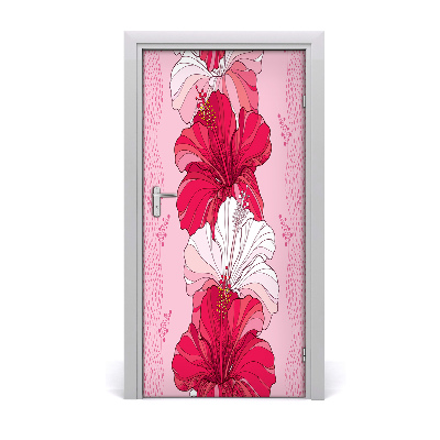 Samolepiace fototapety na dvere hibiskus