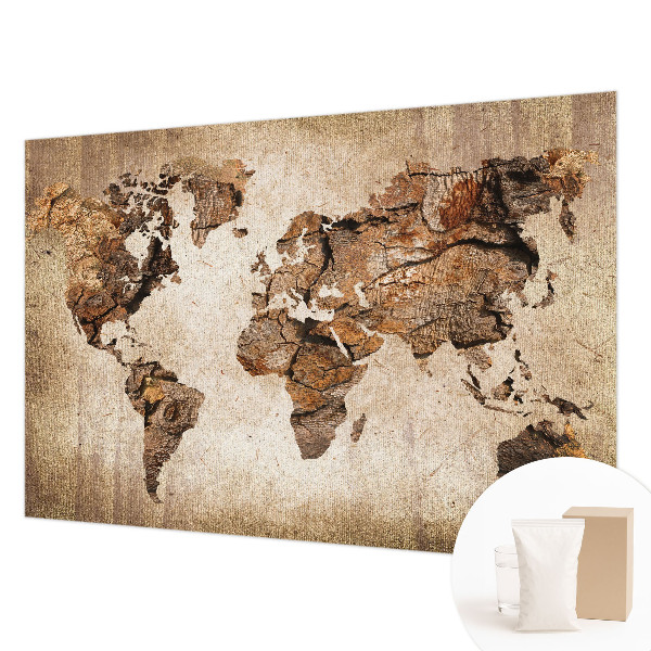 Moderná fototapeta na mieru Drevená mapa