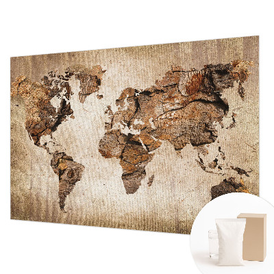 Moderná fototapeta na mieru Drevená mapa