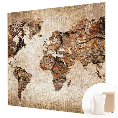 Moderná fototapeta na mieru Drevená mapa