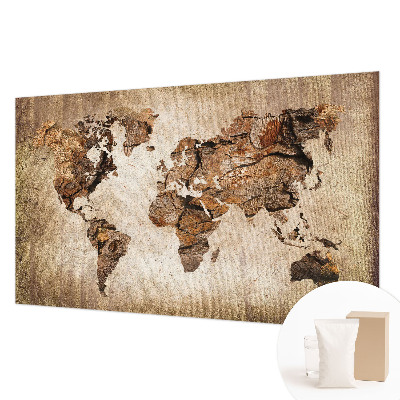 Moderná fototapeta na mieru Drevená mapa