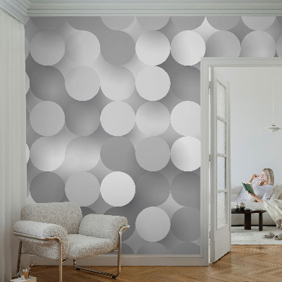 Vliesová tapeta Sivé kruhy