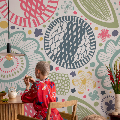 Dekoratívna fototapeta na stenu Kvetinové vzory