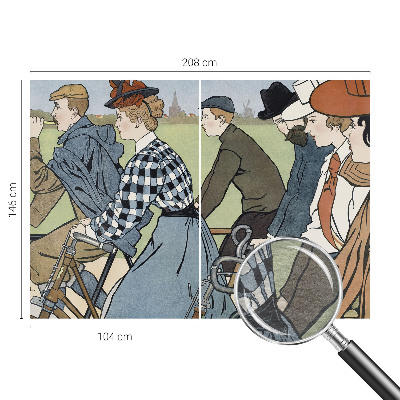 Dekoratívna fototapeta na stenu Starodávni cyklisti