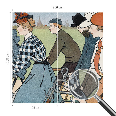 Dekoratívna fototapeta na stenu Starodávni cyklisti