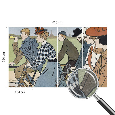 Dekoratívna fototapeta na stenu Starodávni cyklisti