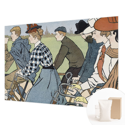 Dekoratívna fototapeta na stenu Starodávni cyklisti