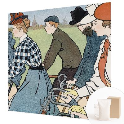 Dekoratívna fototapeta na stenu Starodávni cyklisti