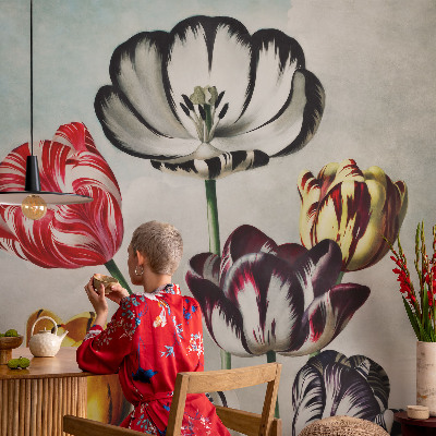 Tapeta na stenu Farebné tulipány