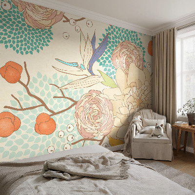 Vliesová tapeta na stenu Kvetinová fantázia