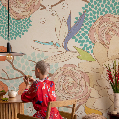 Vliesová tapeta na stenu Kvetinová fantázia